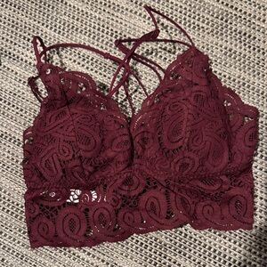 Pink Victoria Secret NWOT lace bralette in burgundy